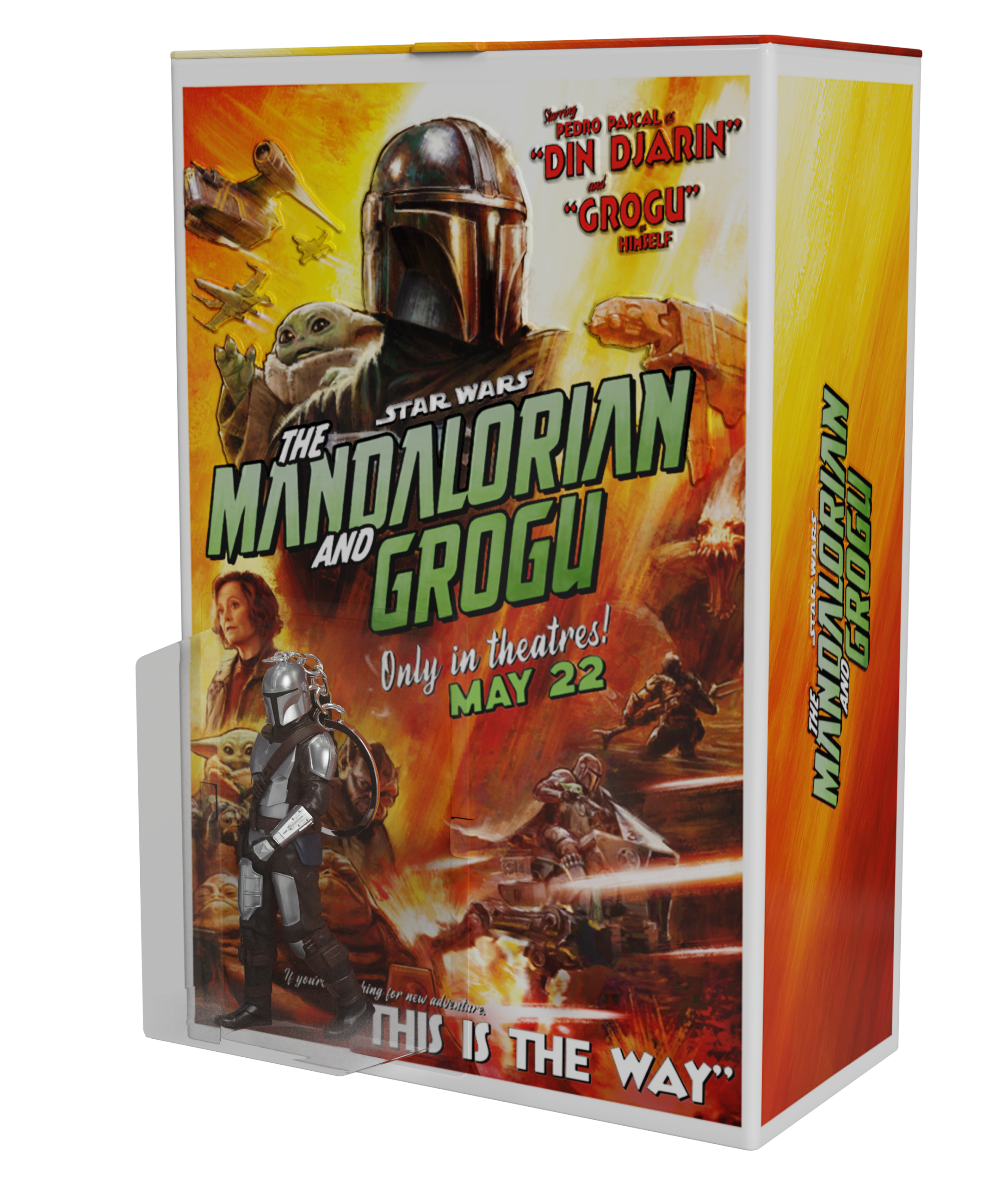 The Mandalorian and Grogu: Square Tin Popcorn Bucket with Mandalorian Keychain - Image 2