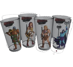 MOTU: RETRO DESIGN GLASS PINT GLASSES SET OF (4)
