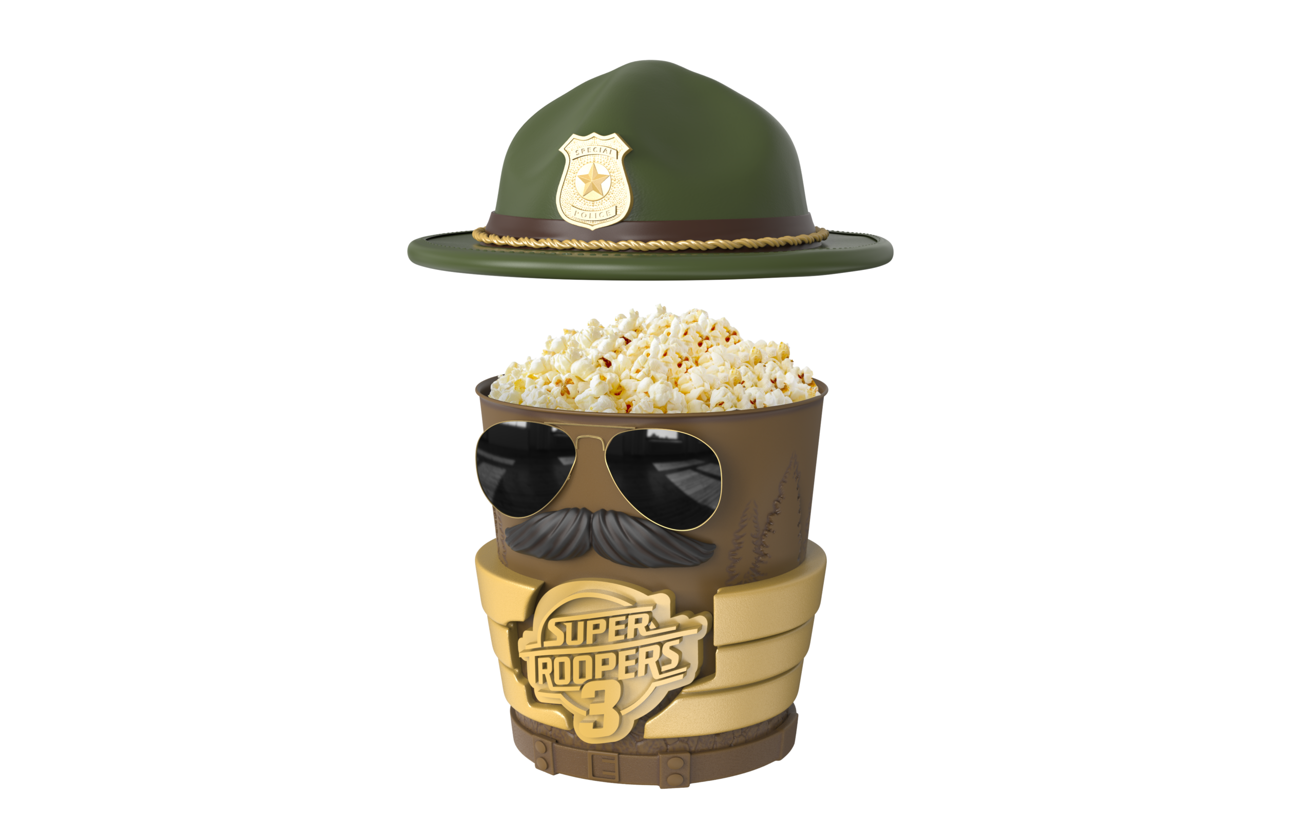 Super Troopers 3: Mustache 3D Totem Bucket with Hat - Image 2