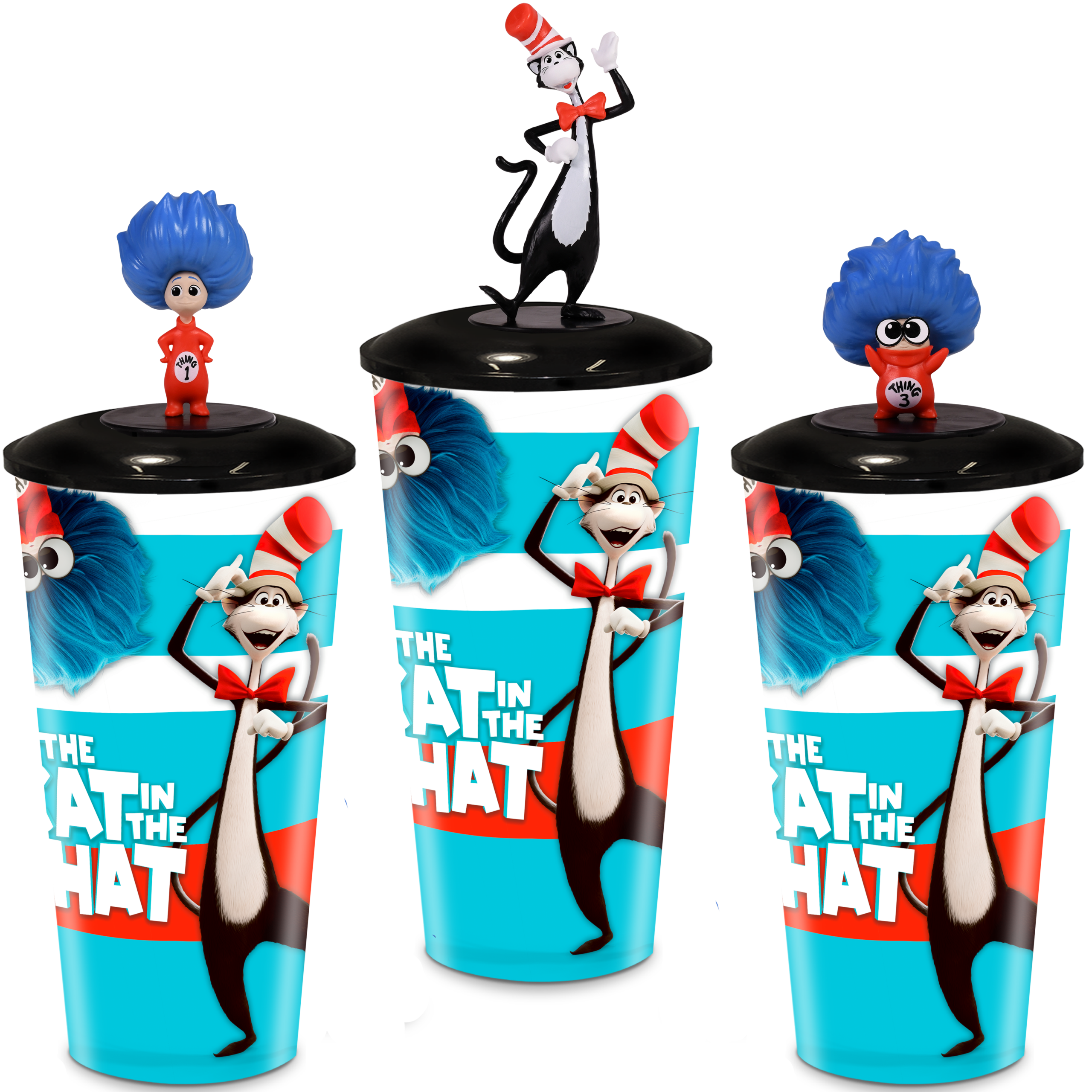 The Cat In The Hat Set Of 3 Topper Cups